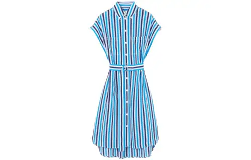 Burberry Nella Striped Shirt Dress Blue