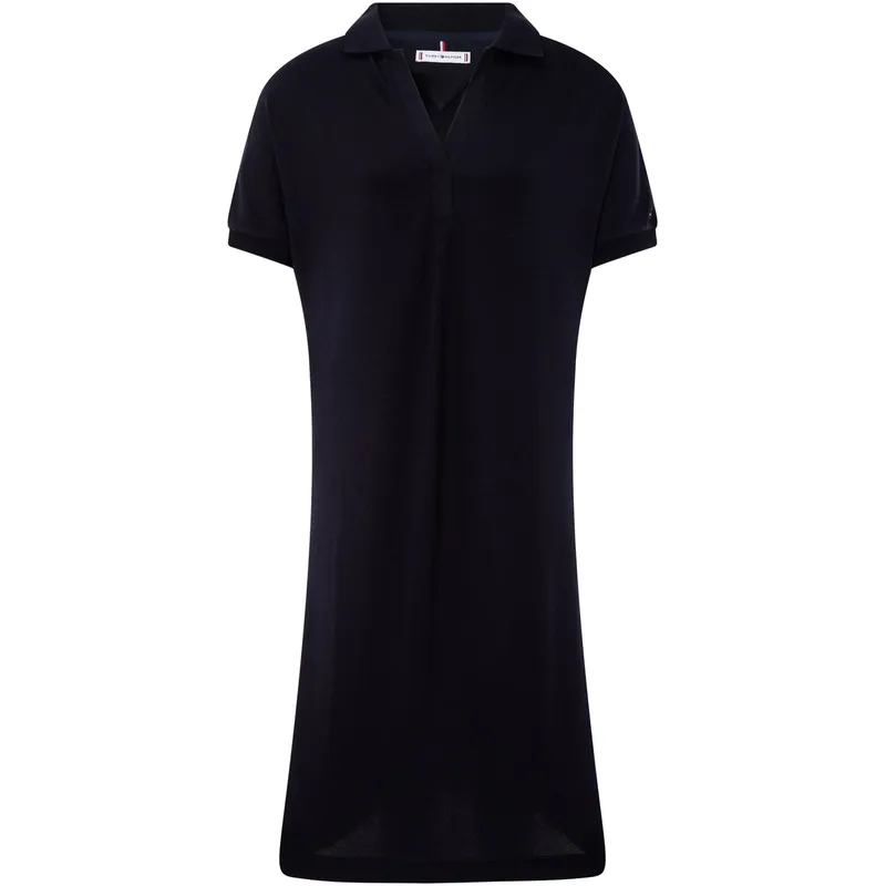 Tommy Hilfiger Short-Sleeved Dresses Women's Navy Blue DW5 V-neck Moderate Mid-Length