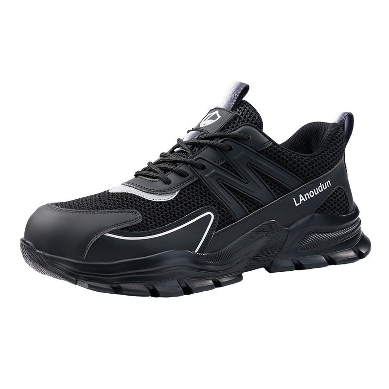LANOUDUN Safety Shoes Men’s Impact Resistant Lightweight Low top Outdoor Shoes Unisex Black