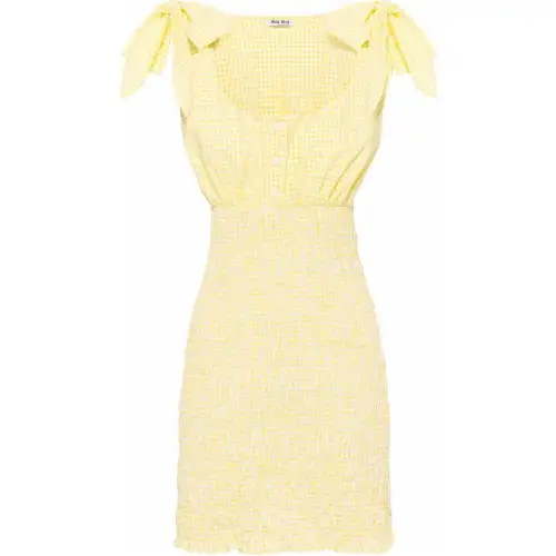 MIU MIU SS22 Sleeveless Dress Women's Yellow