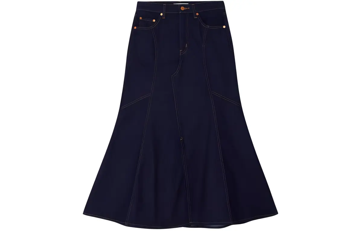Levi's Denim Long Skirt Women's Dark Blue