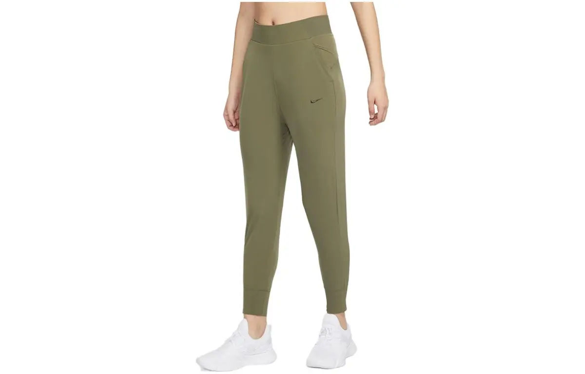 Nike Knitted Sweatpants Women's Green Moderate Slim Fit Pants