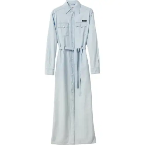 MIU MIU Long Sleeved Dress Women's Light Blue