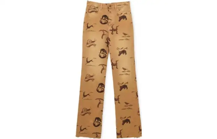 LOEWE Jeans Women's Brown Moderate Straight Fit Pants