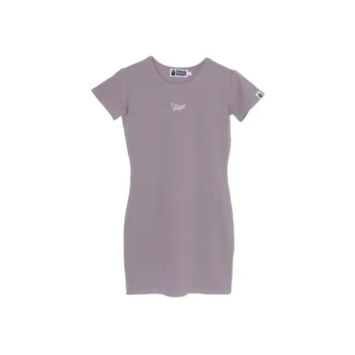 A BATHING APE Short Sleeved Dresses Women's Crew Neck Moderate