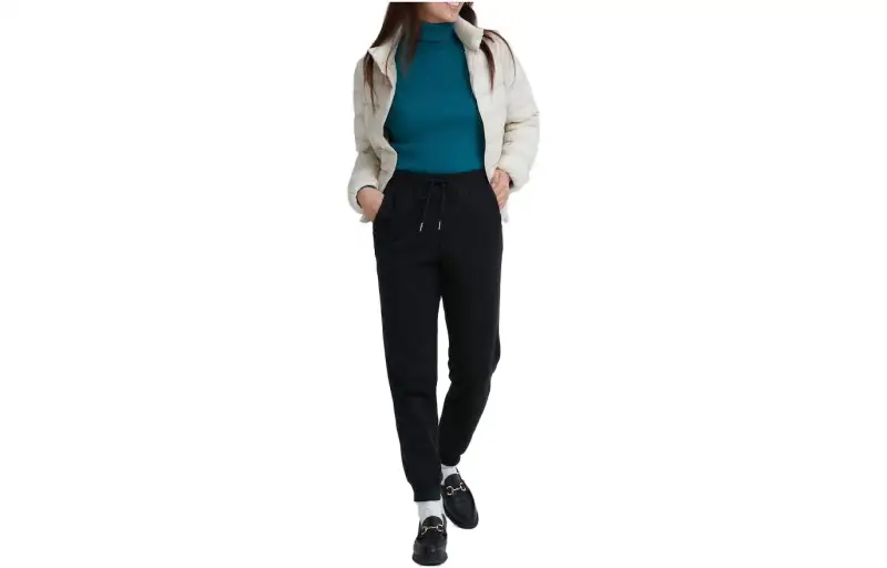 UNIQLO Knitted Sweatpants Women's Black Moderate Sweatpants