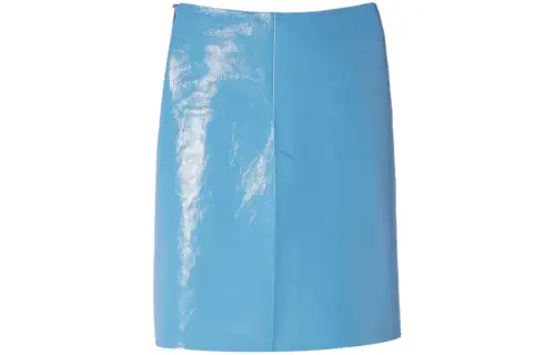 GUCCI SS24 Leather Long Skirt Women's Sky Blue