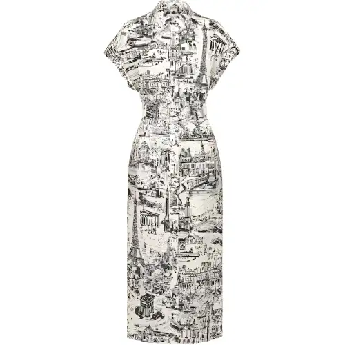 DIOR Short Sleeved Dress Women's Black