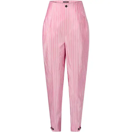 LOUIS VUITTON Double Stripe Fitted High Waist Carrot Pants