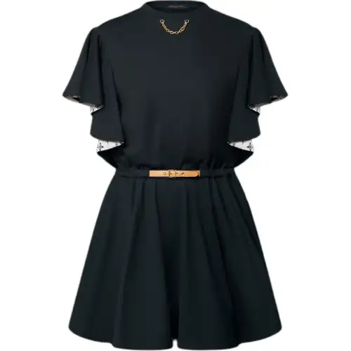 LOUIS VUITTON SS25 Short Sleeved Dress Women's Black
