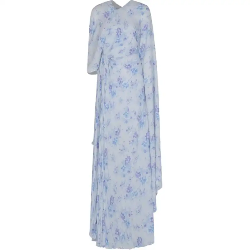 Balenciaga Floral Print Pleated Dress