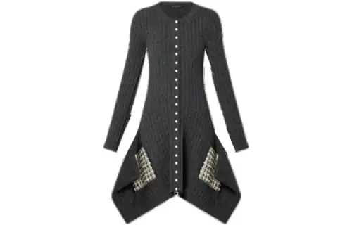 LOUIS VUITTON Long Sleeved Dress Women's Gray