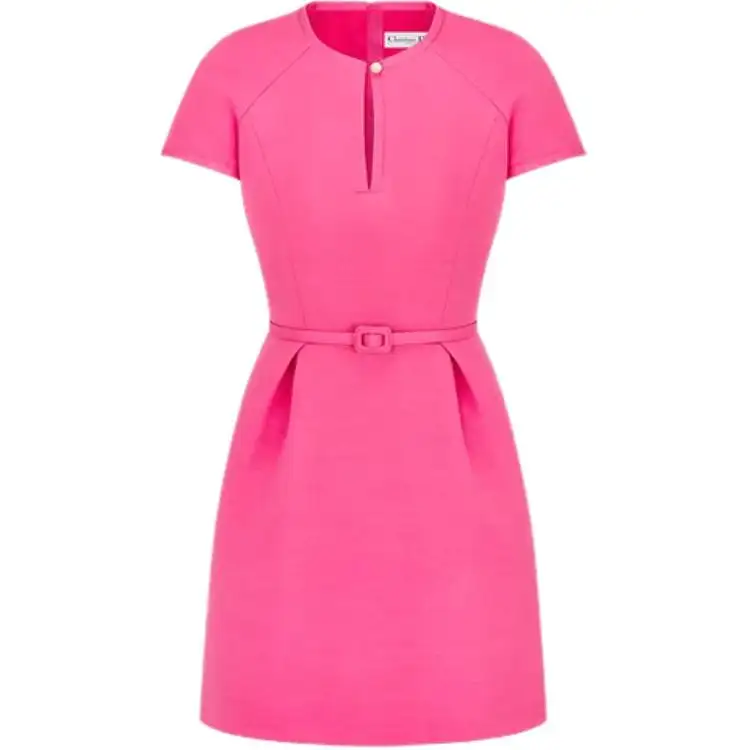 DIOR Short Sleeved Dress Women's Pink
