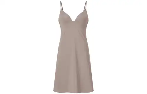 UNIQLO X MAME KUROGOUCHI UNIQLO X Mame Kurogouchi Slip Dresses Women's Camel V Neck Moderate Mid Length