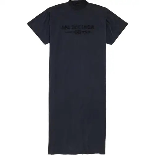 Balenciaga SS25 Short Sleeved Dress Regular Fit Women's Black