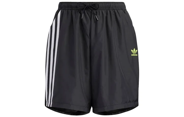 Adidas Originals Trefoil Casual Shorts Women's Black Moderate Straight Fit Pants