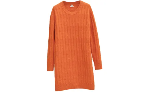 HERMES Long Sleeved Dress Women's Orange