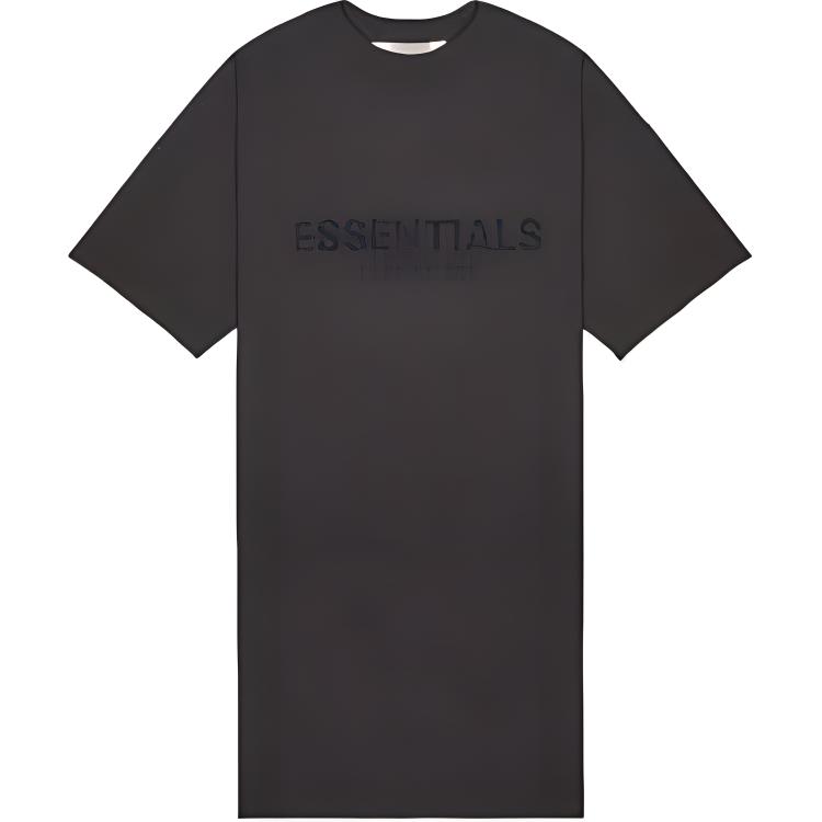 Fear of God Essentials SS22 Women's T-Shirt Dress Iron Letter Print Solid Color Short Sleeve Dress Women's Black Iron