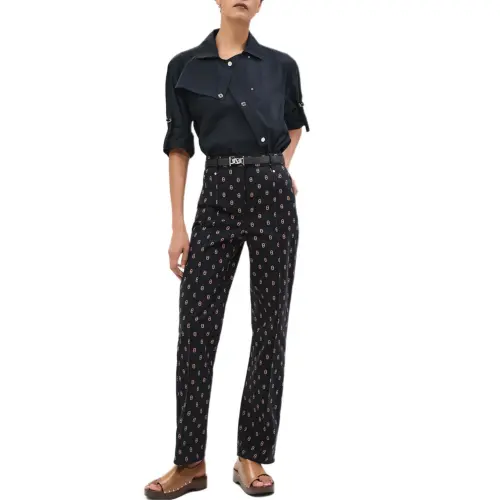 HERMES Casual Pants Women's Black