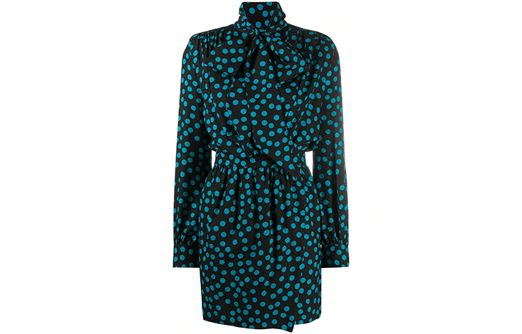 Saint Laurent 1980s polka-dot midi dress