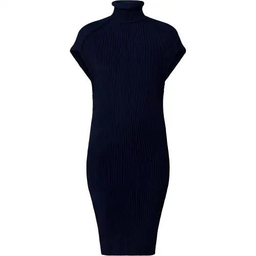 LOUIS VUITTON Roll Neck Ribbed Knit Dress