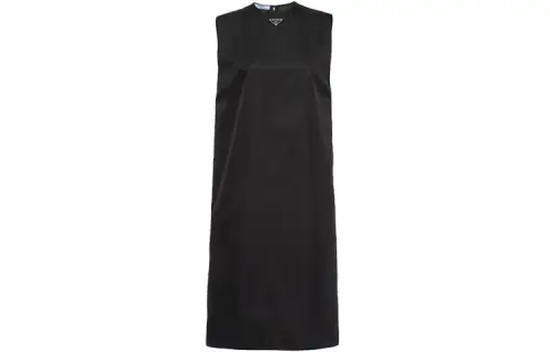 PRADA Sleeveless Dresses Women's Black Crew Neck Thin