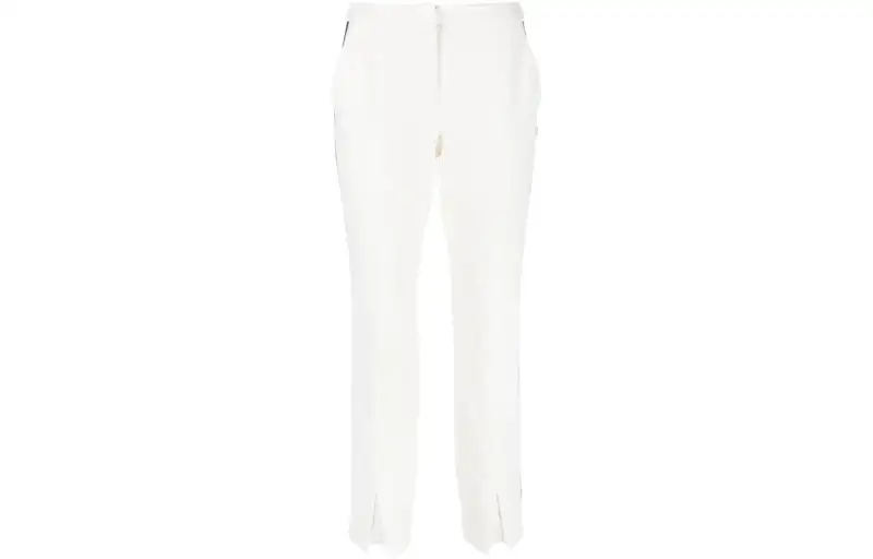 logo-tape straight-leg trousers