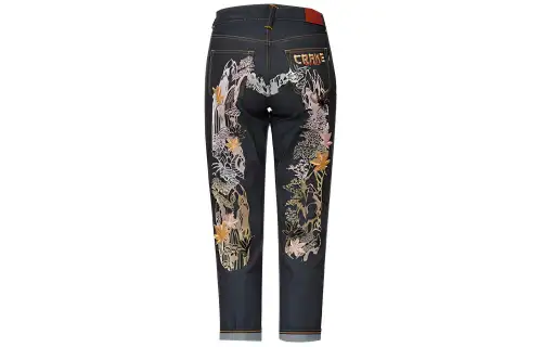 EVISU Jeans Women's Blue Moderate Tapered Pants