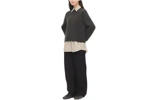 UNIQLO Straight Fit Pants Moderate Jeans All Women's Black