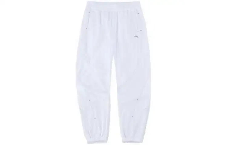 ANTA Life Collection Knitted Sweatpants Women's Snowflake White Moderate Cuffed Pants