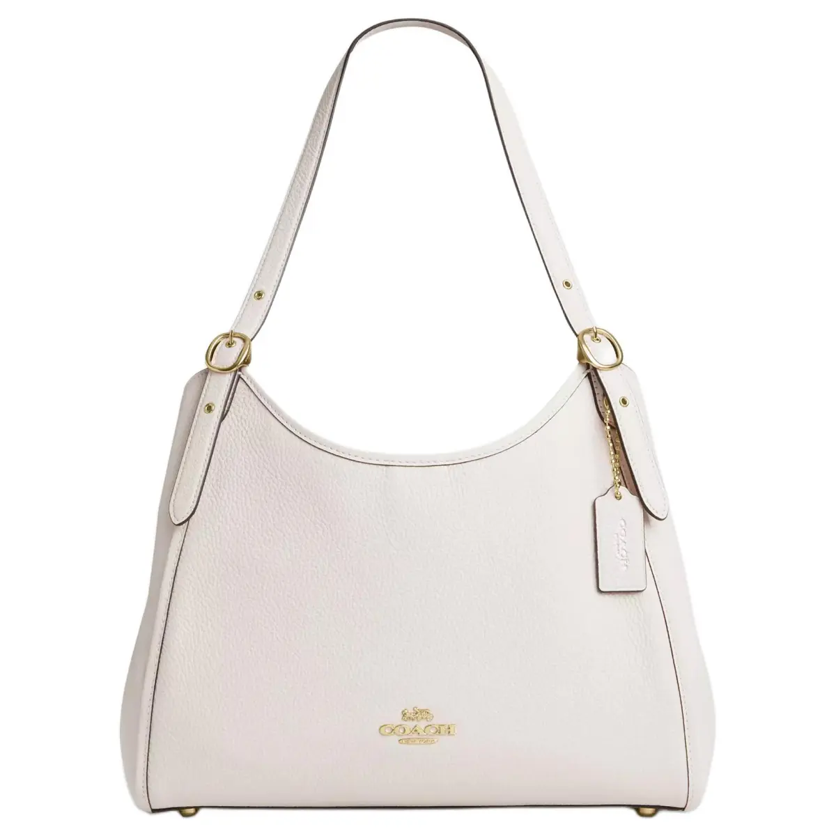 COACH Coated Canvas Shoulder Bag Large Women's Gold & Chalk