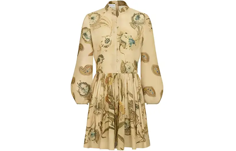 DIOR SS21 Long Sleeved Dress Women's Linen