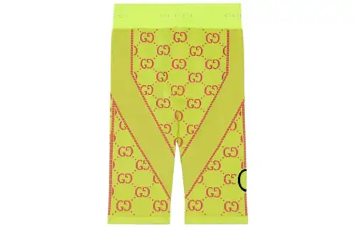 GUCCI Monogram Jacquard Biker Shorts Bright Yellow