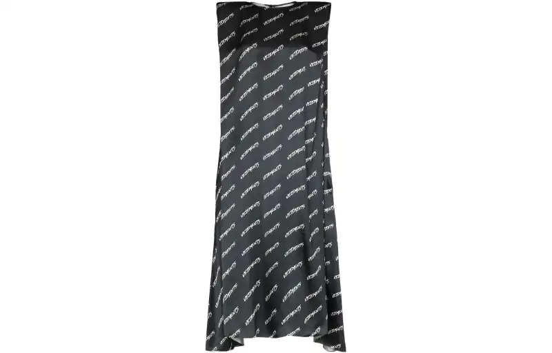 Vetements Sleeveless Dresses Women's Black Crew Neck Mid Length