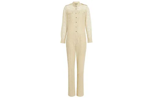 Burberry Jumpsuits Women's Light Yellow Moderate Straight Fit Pants