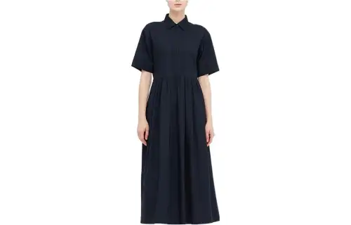UNIQLO x Ines De La Fressange A line Skirt Dress Navy Blue Gift Recommendation