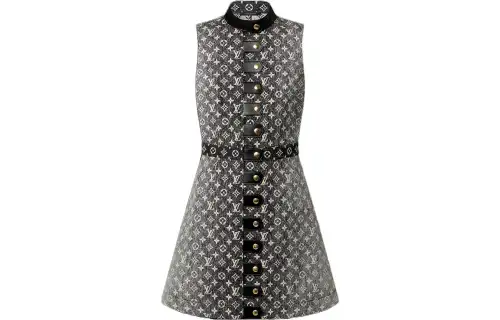 LOUIS VUITTON SS23 Sleeveless Dress Women's Gray Black