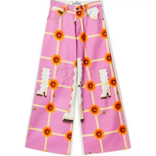 LOEWE SS21 Jeans Women's Pink White