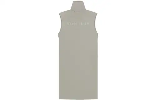 Fear Of God Essentials Drop2 SS23 Sleeveless Dresses Women's Seal Gray Color Turtleneck Long