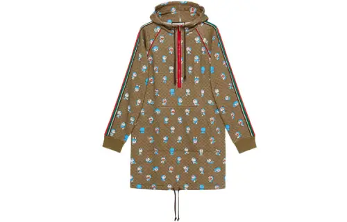 GUCCI x Doraemon Long Sleeved Dress Women's Brown