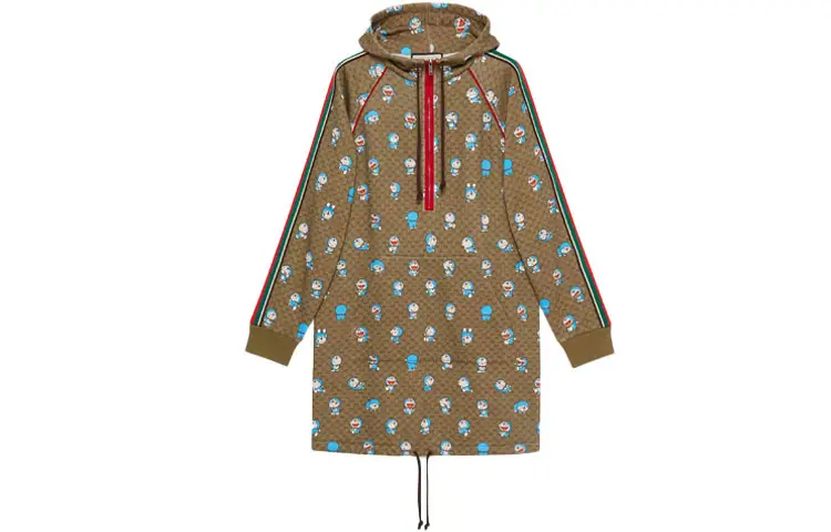 GUCCI x Doraemon Long Sleeved Dress Women's Brown