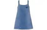 PRADA Slip Dresses Women's Blue Square Collar Moderate Short