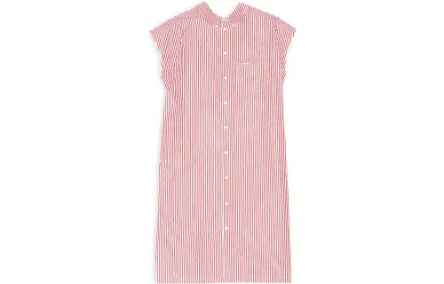 Balenciaga Short Sleeved Dresses Women's Dark Red Thin Mid Length
