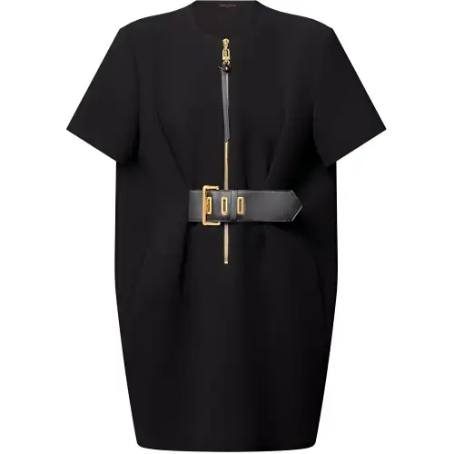LOUIS VUITTON SS25 Short Sleeved Dress Women's Black