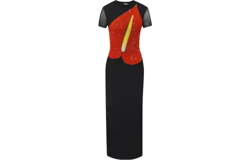 LOEWE SS23 Short Sleeved Dress Women's Black