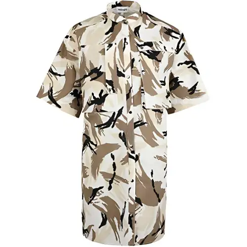 KENZO Tropic Camo Buttoned Shirt Dress