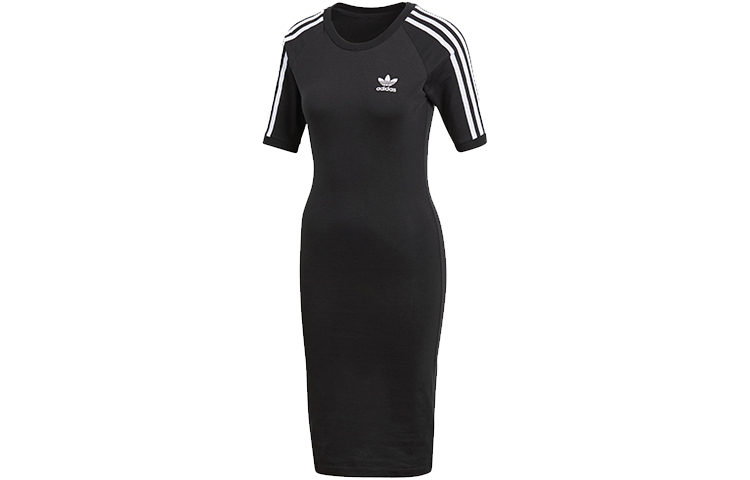 Женское платье adidas 3 Stripes Dress (черное) — фото 1