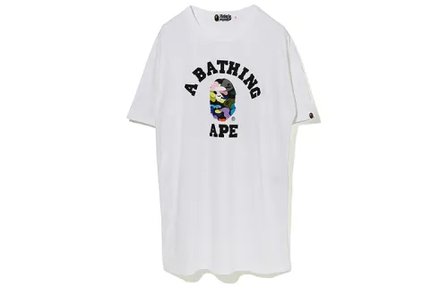 A BATHING APE Head Series Short Sleeved Dresses Women's Crew Neck