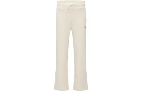 Reebok Knitted Sweatpants Women's Ecru Moderate Wide Leg Pants