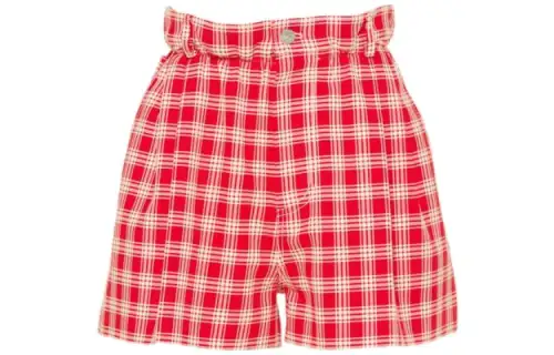 MIU MIU Paperbag waist Checked Shorts